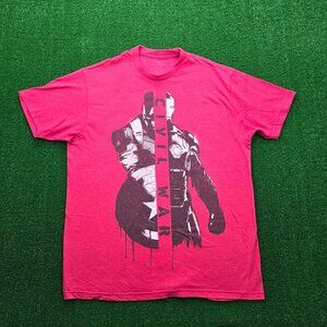 Marvel Civil War Tshirt‎ Mens Large Red Short Sleeve Captain America Iron Man